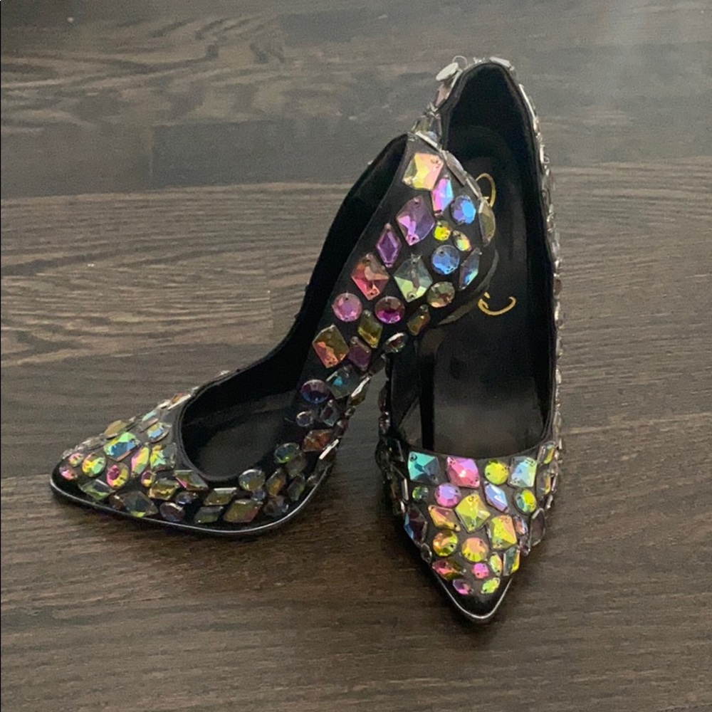 Jeweled pumps.